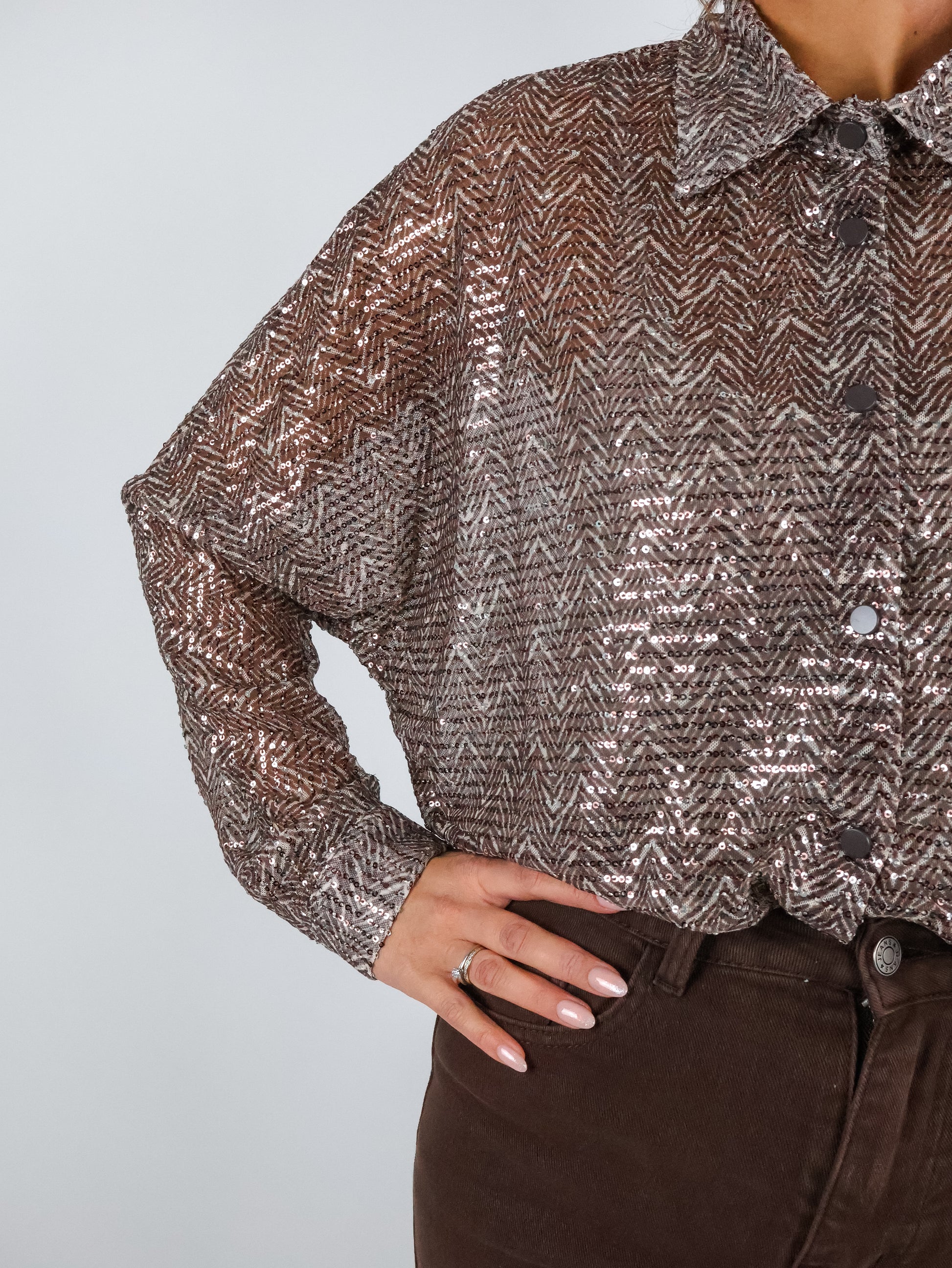 Pailletten Bluse