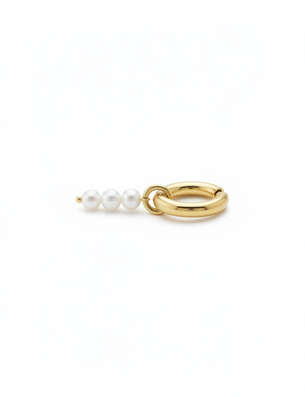 Long Pearl Hoops Ohrringe
