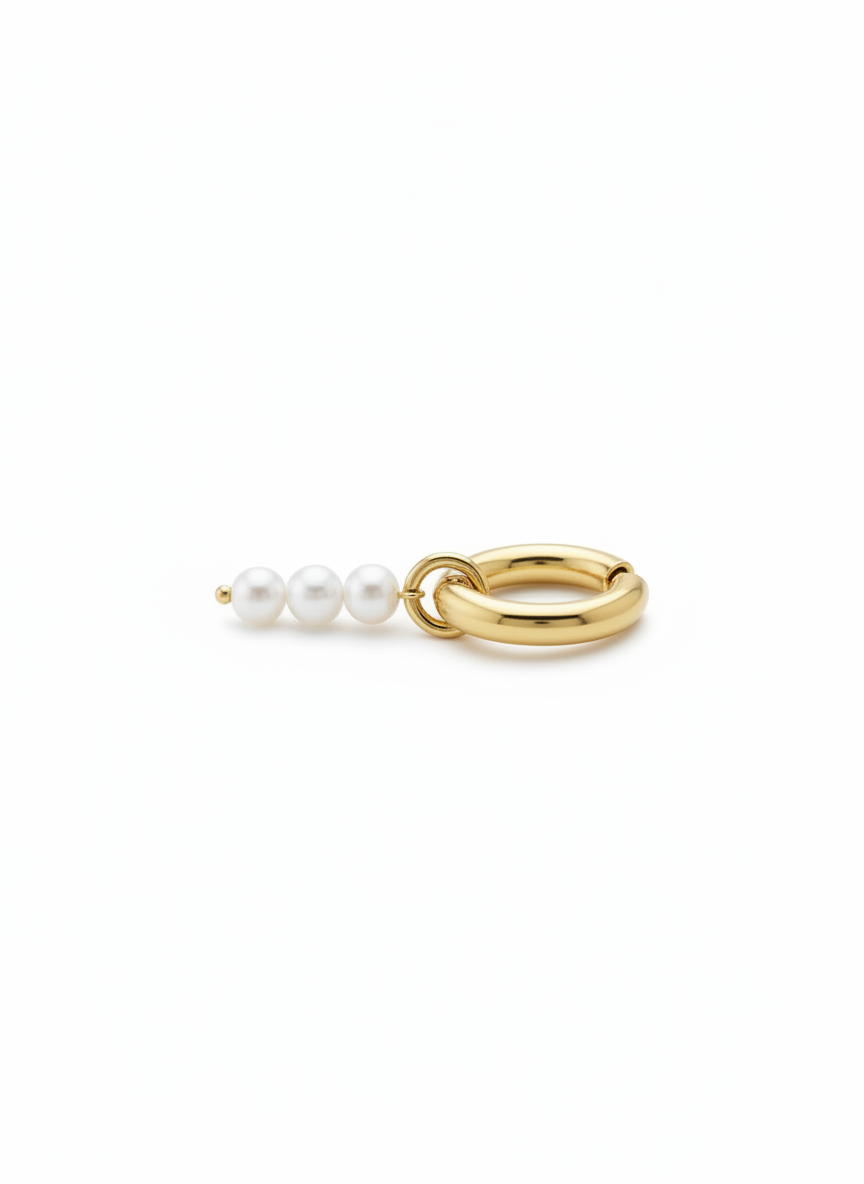 Long Pearl Hoops Ohrringe