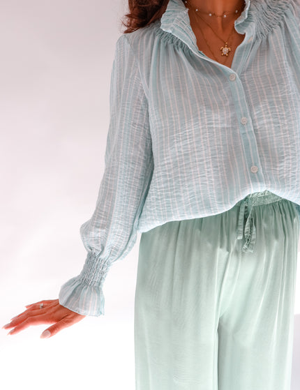 Aurora Streifenbluse Watergreen