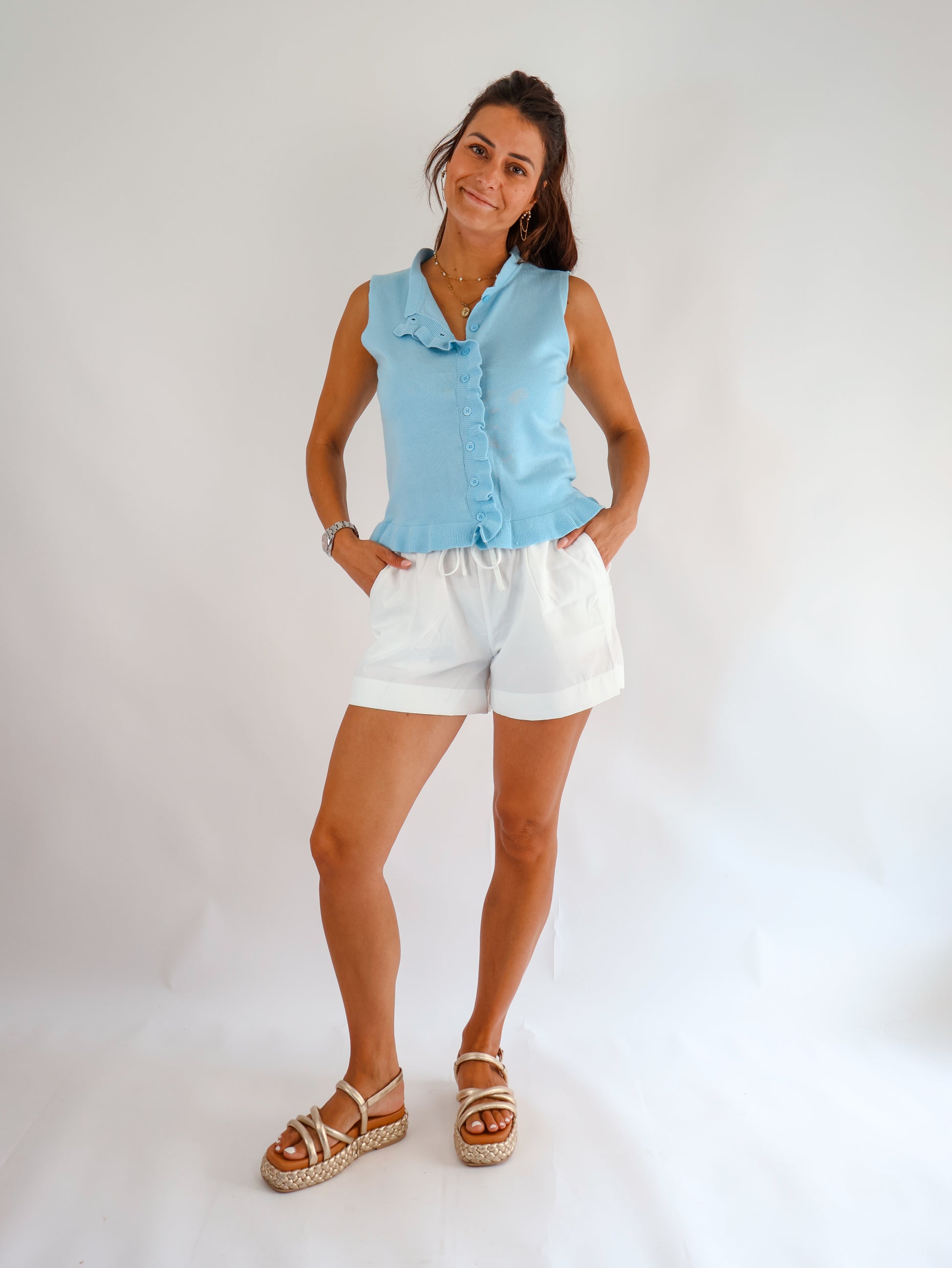 Elise Strickweste Hellblau