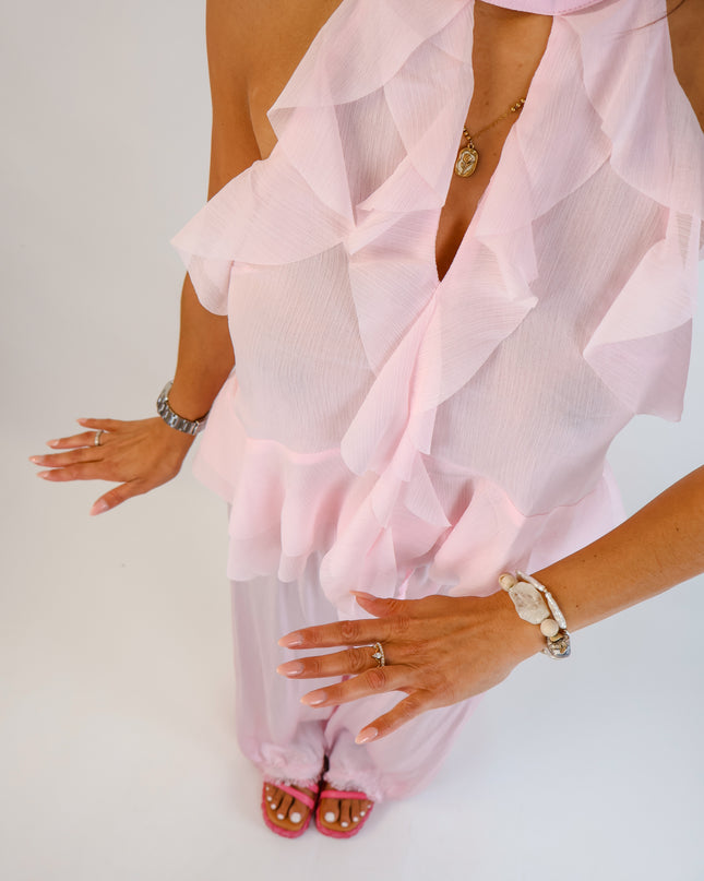 Volant Top Rosa
