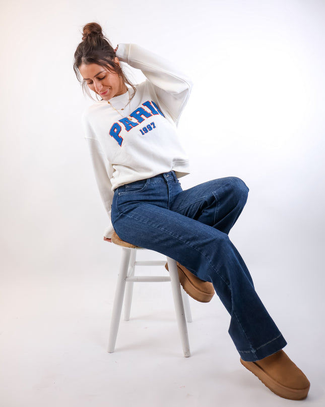 Smith&Soul Relaxed College Sweatshirt Offwhite