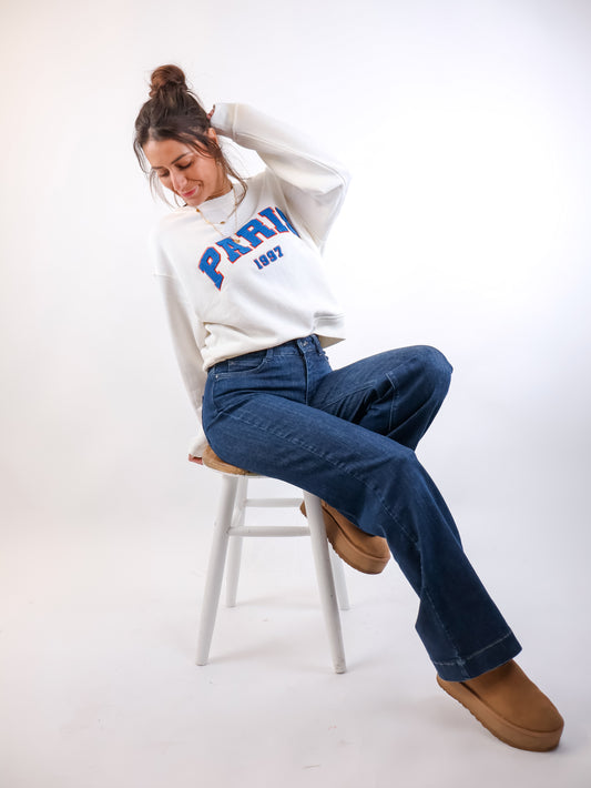 Smith&Soul Relaxed College Sweatshirt Offwhite