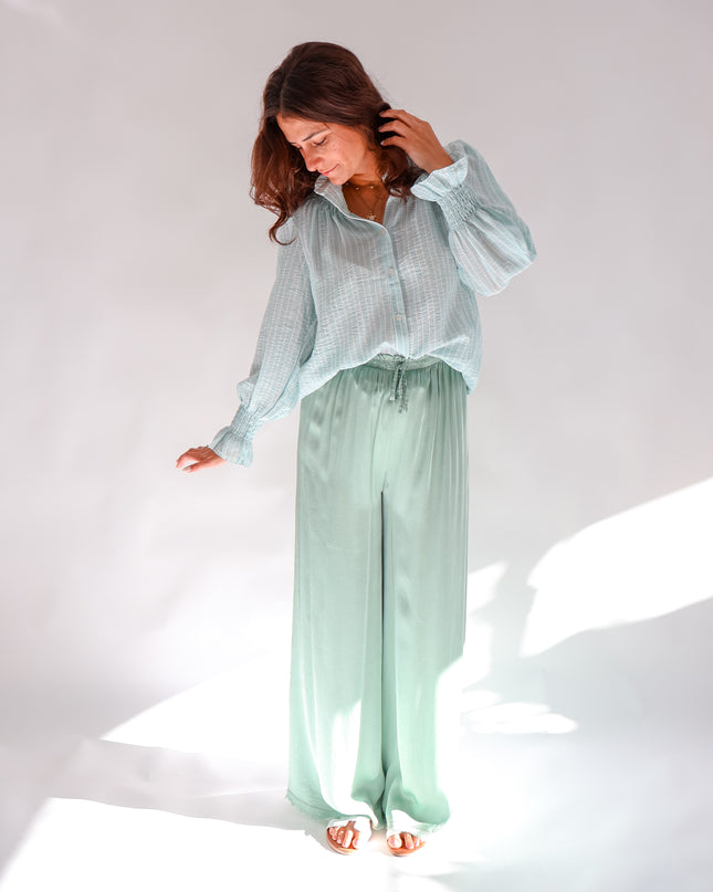 Aurora Streifenbluse Watergreen