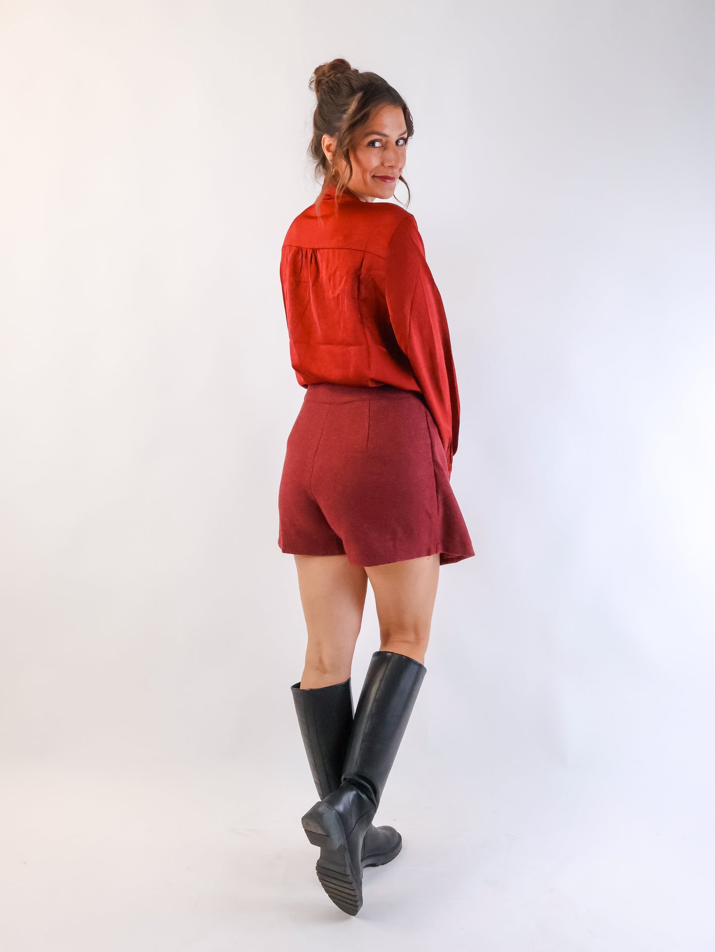 Hosenrock in Wolloptik Bordeaux