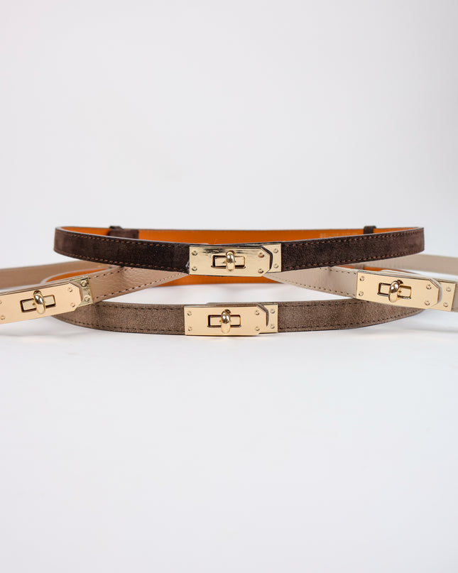 Taillengürtel 100% Leder Beige