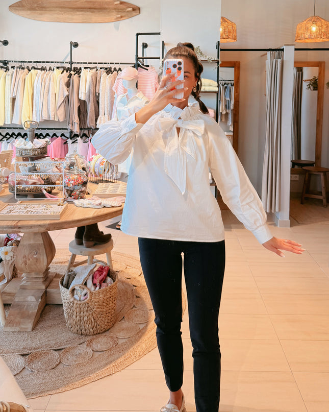 Bow Bluse Weiß