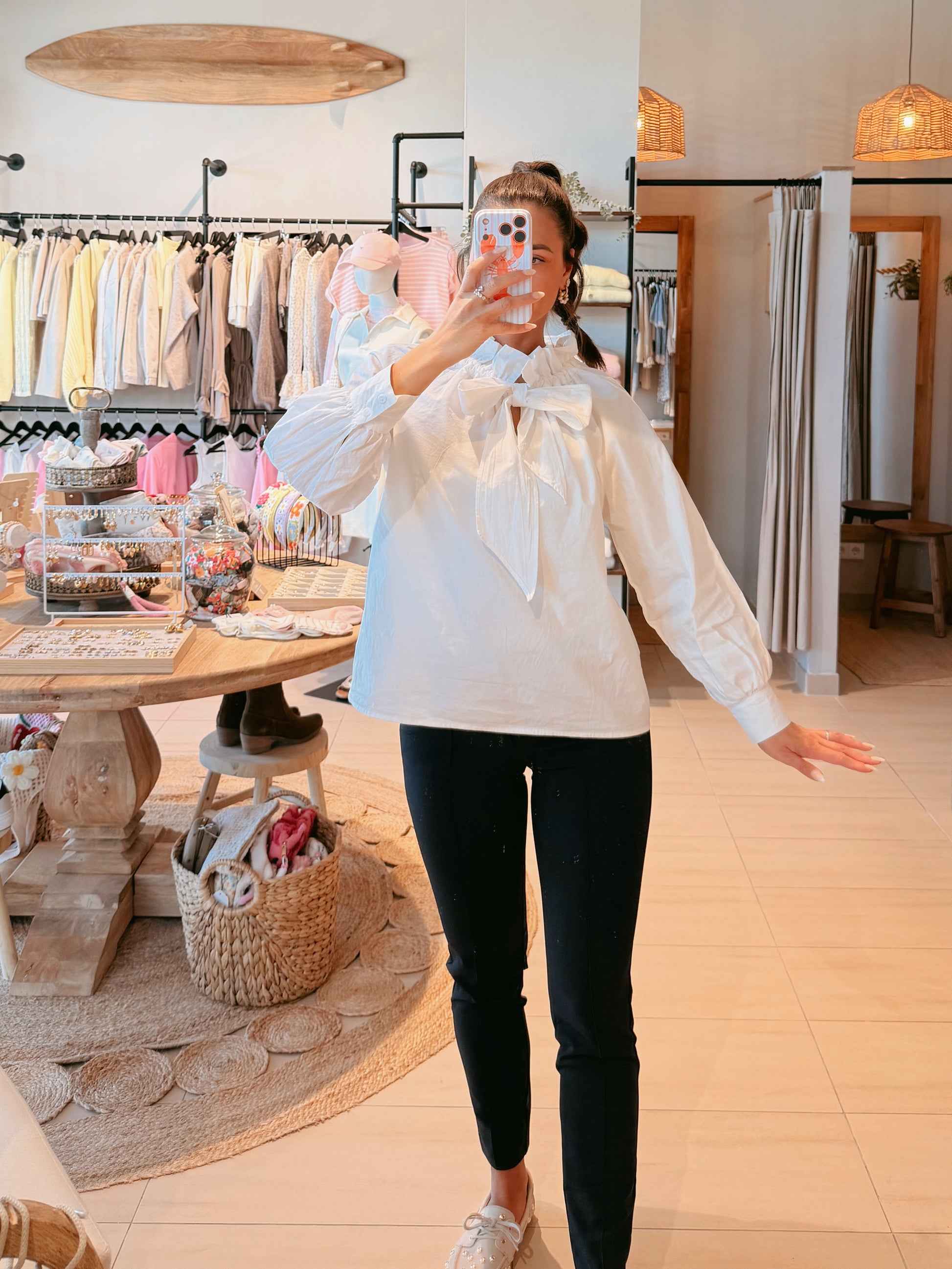 Bow Bluse Weiß