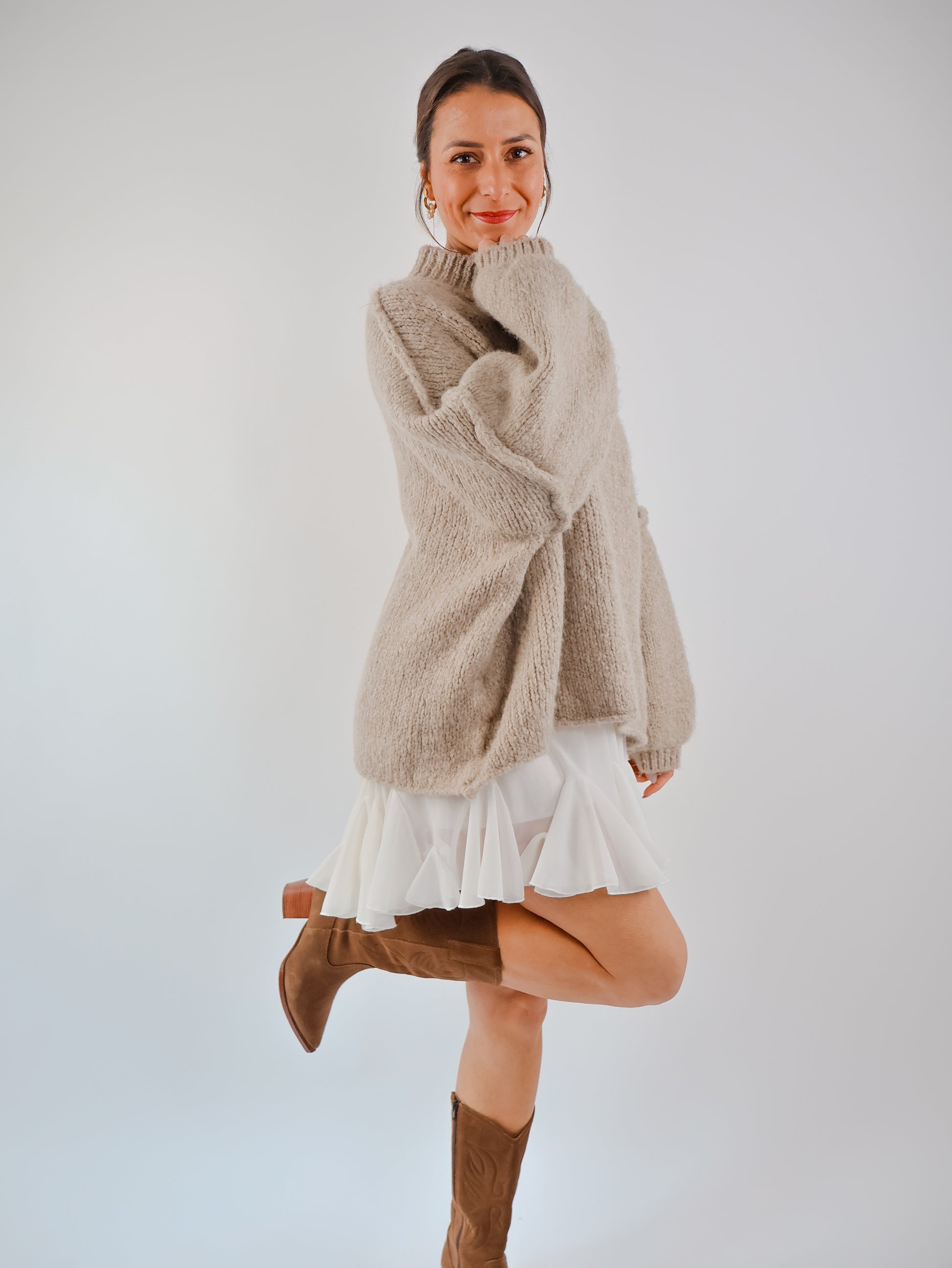 Oversize Cozy Pullover Taupe
