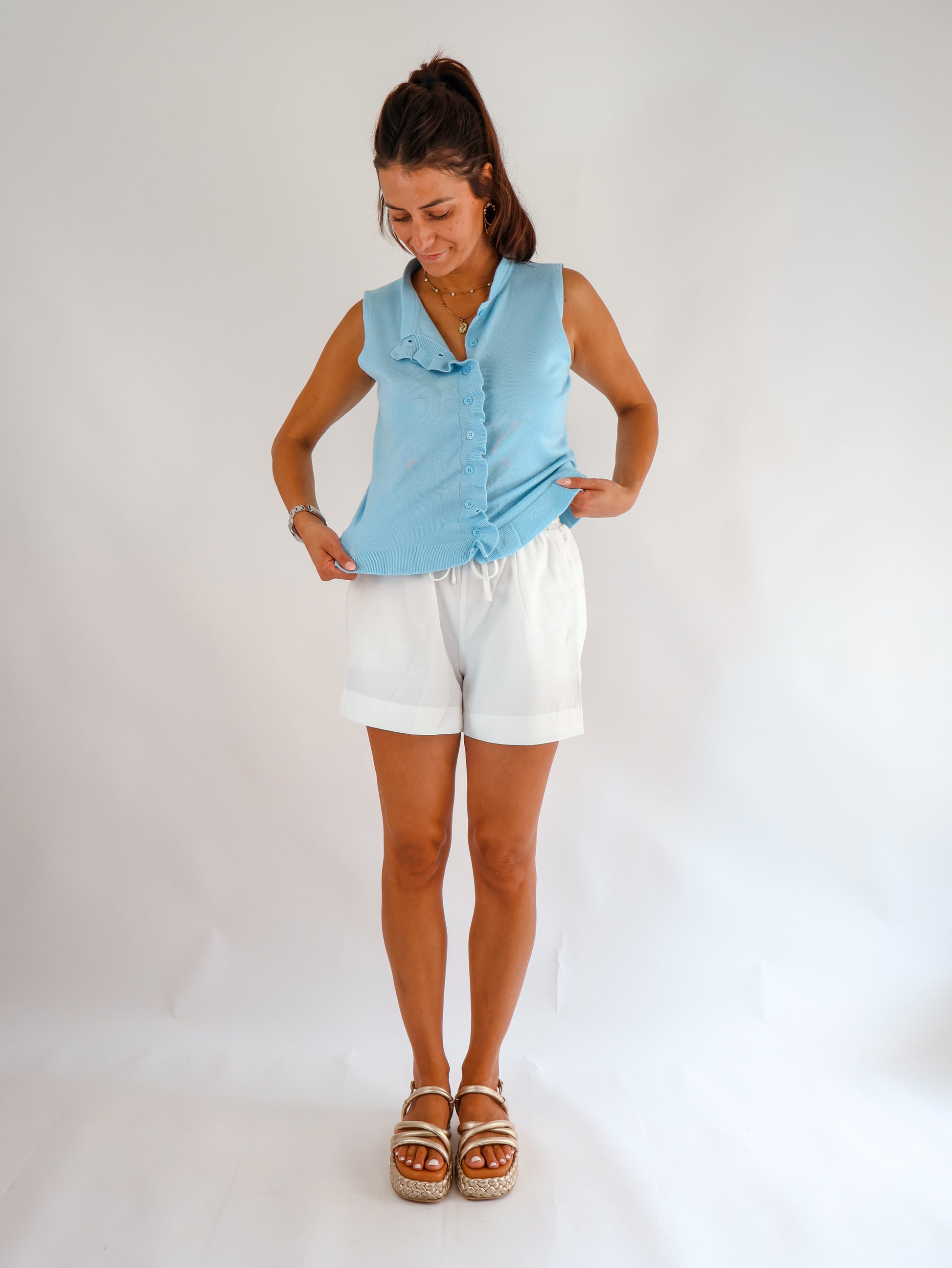 Elise Strickweste Hellblau