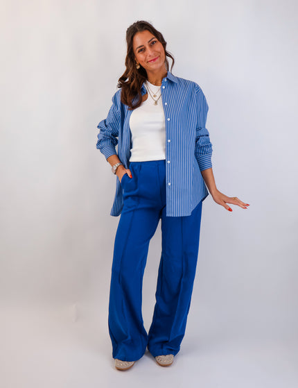Stripe Bluse Königsblau