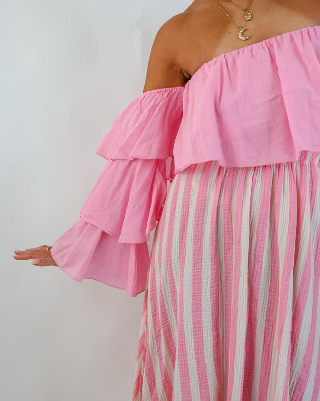 Flared Offshoulder Top Candy