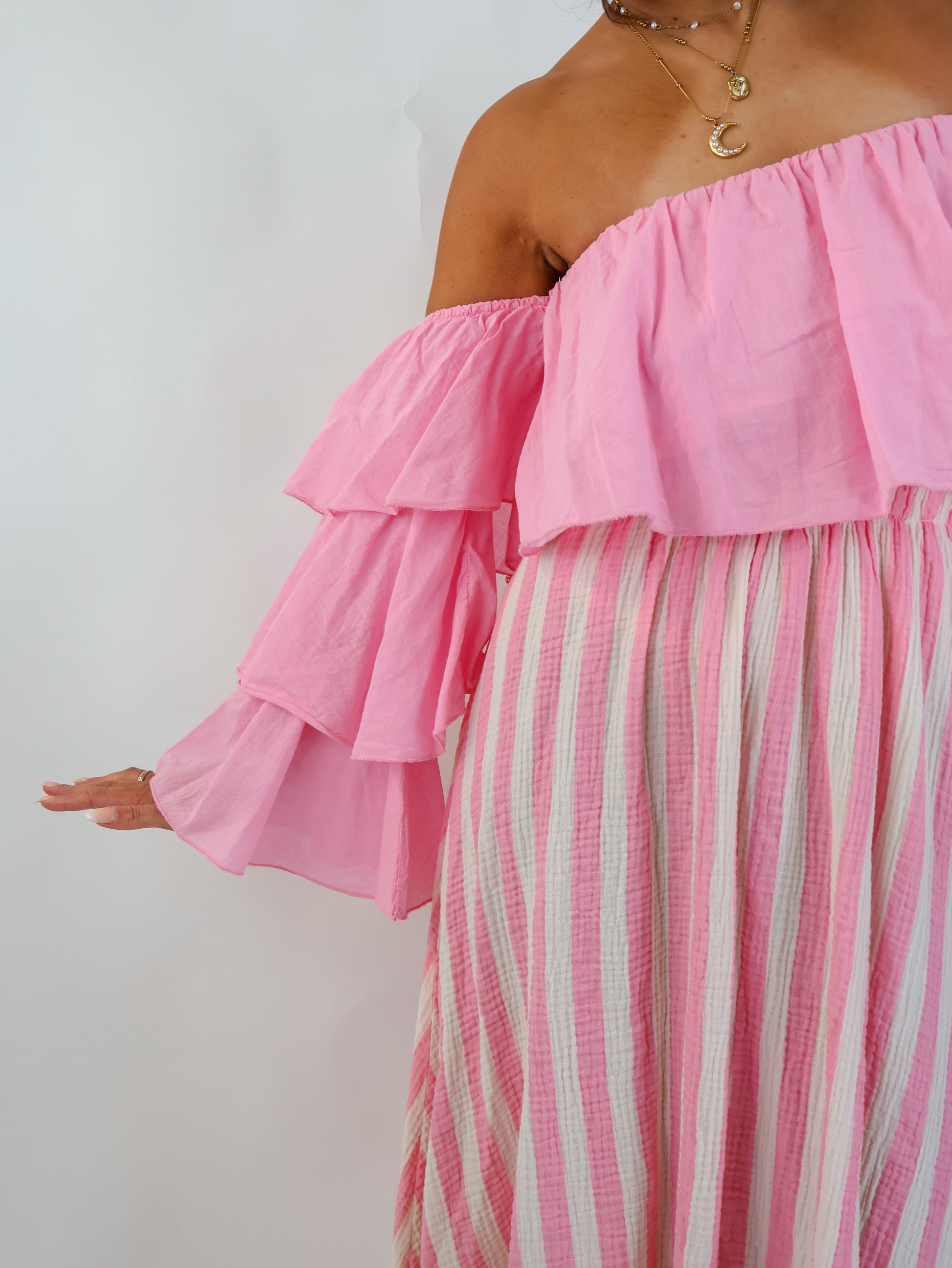 Flared Offshoulder Top Candy