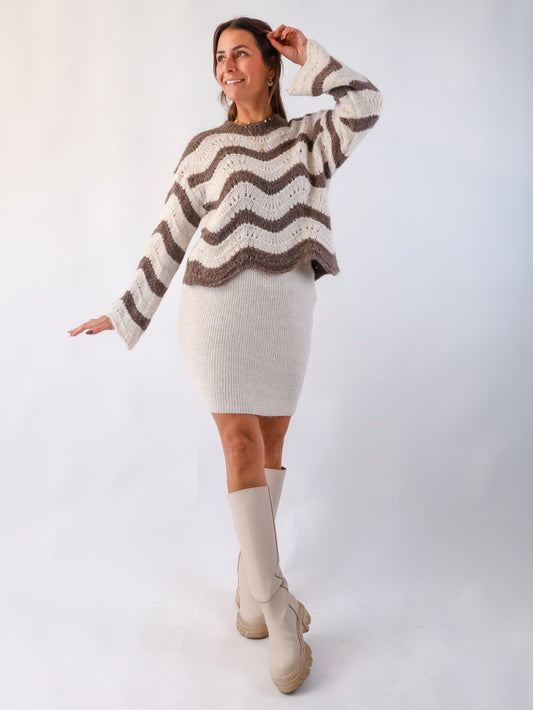 Wave Pullover Marron