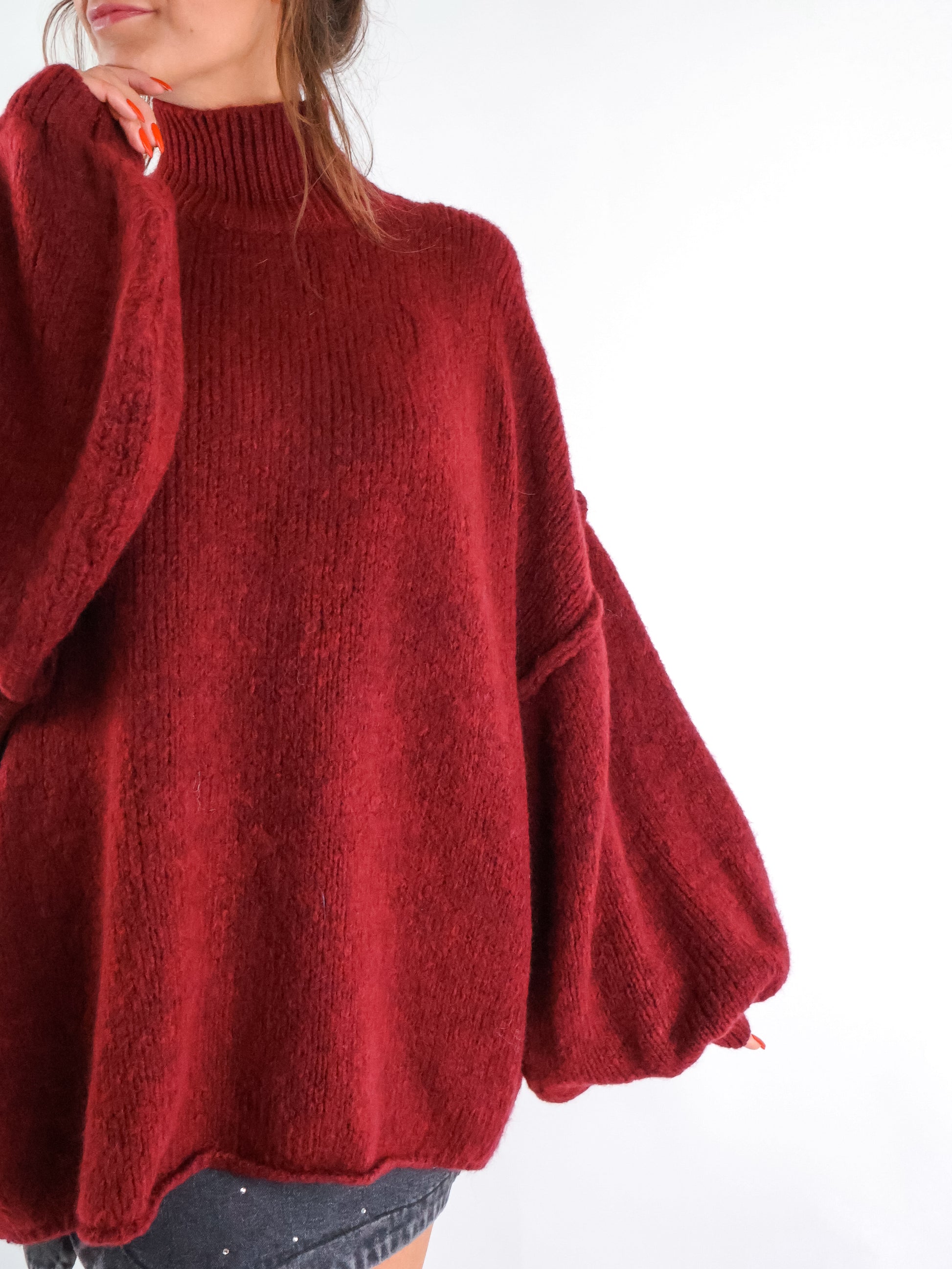 Oversize Pullover Bordeaux