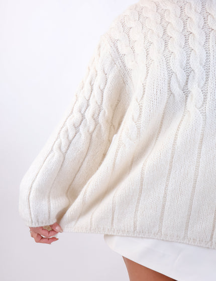 Zopfmuster Pullover Creme