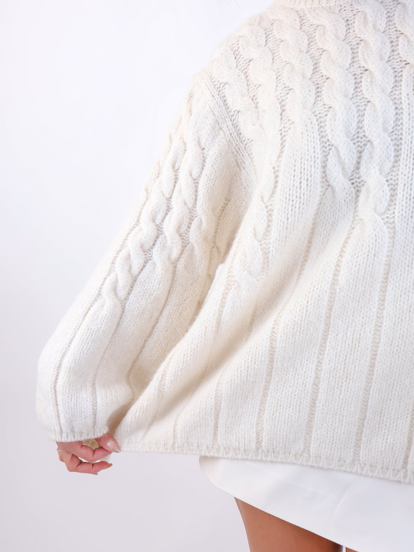 Zopfmuster Pullover Creme