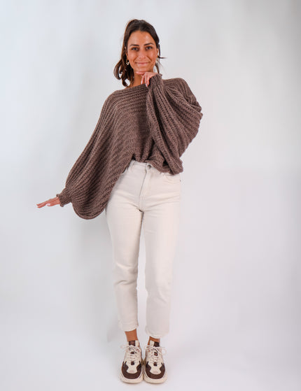 Strickponcho Marron