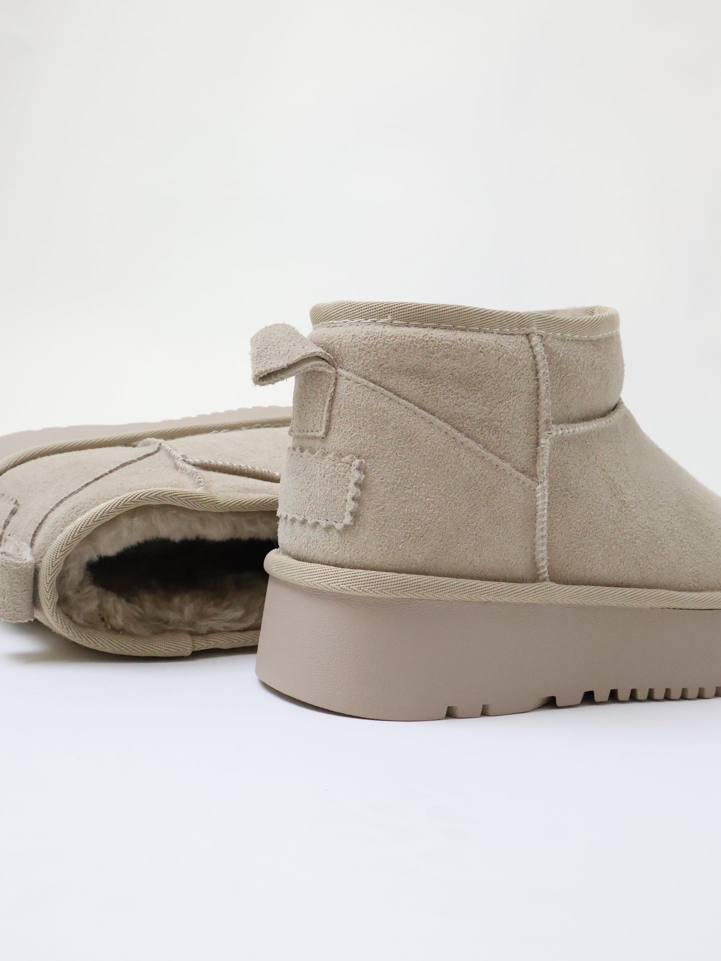 Bobi Boot Ecru Mini - Echtes Leder
