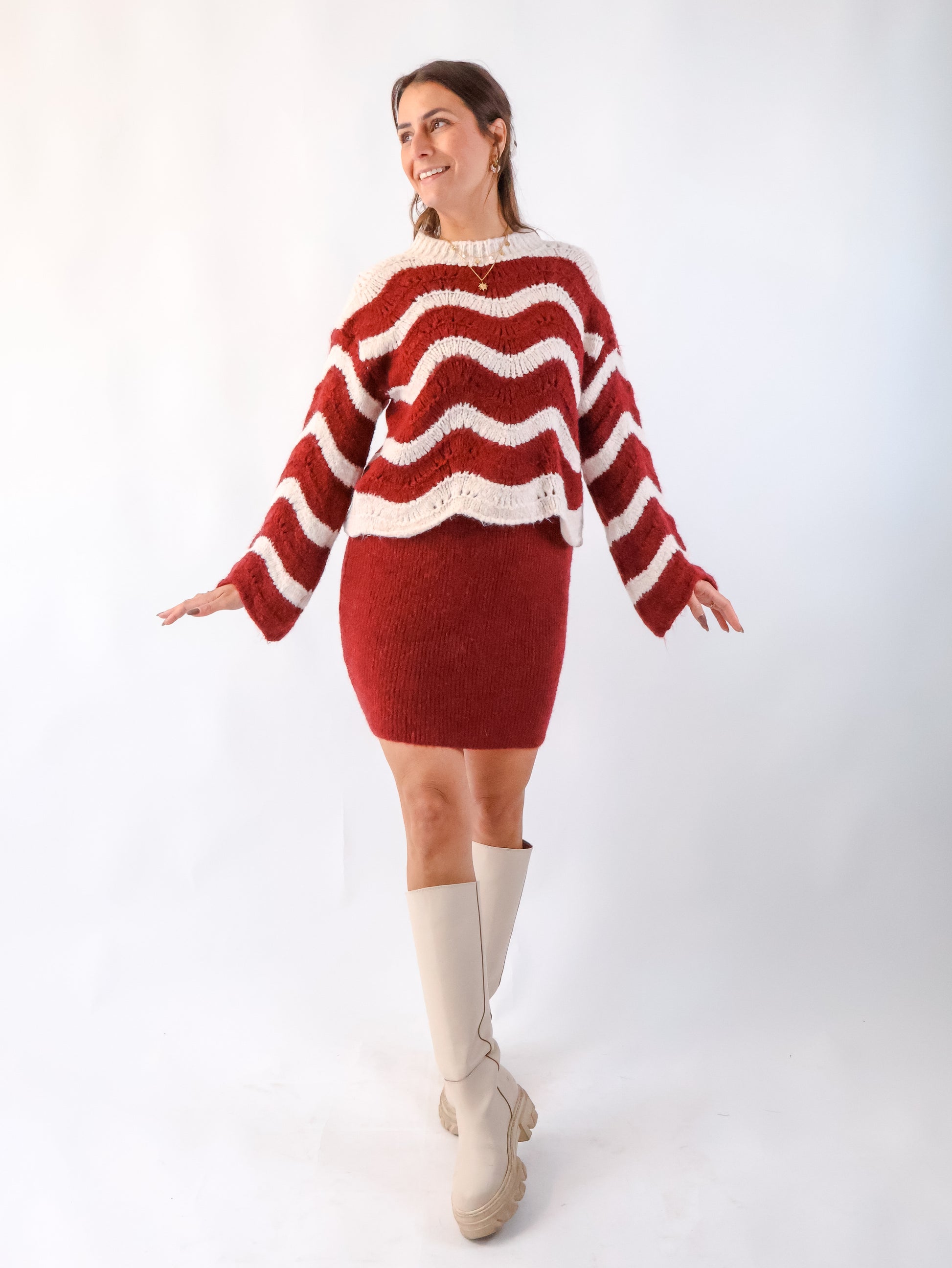 Wave Pullover Bordeaux