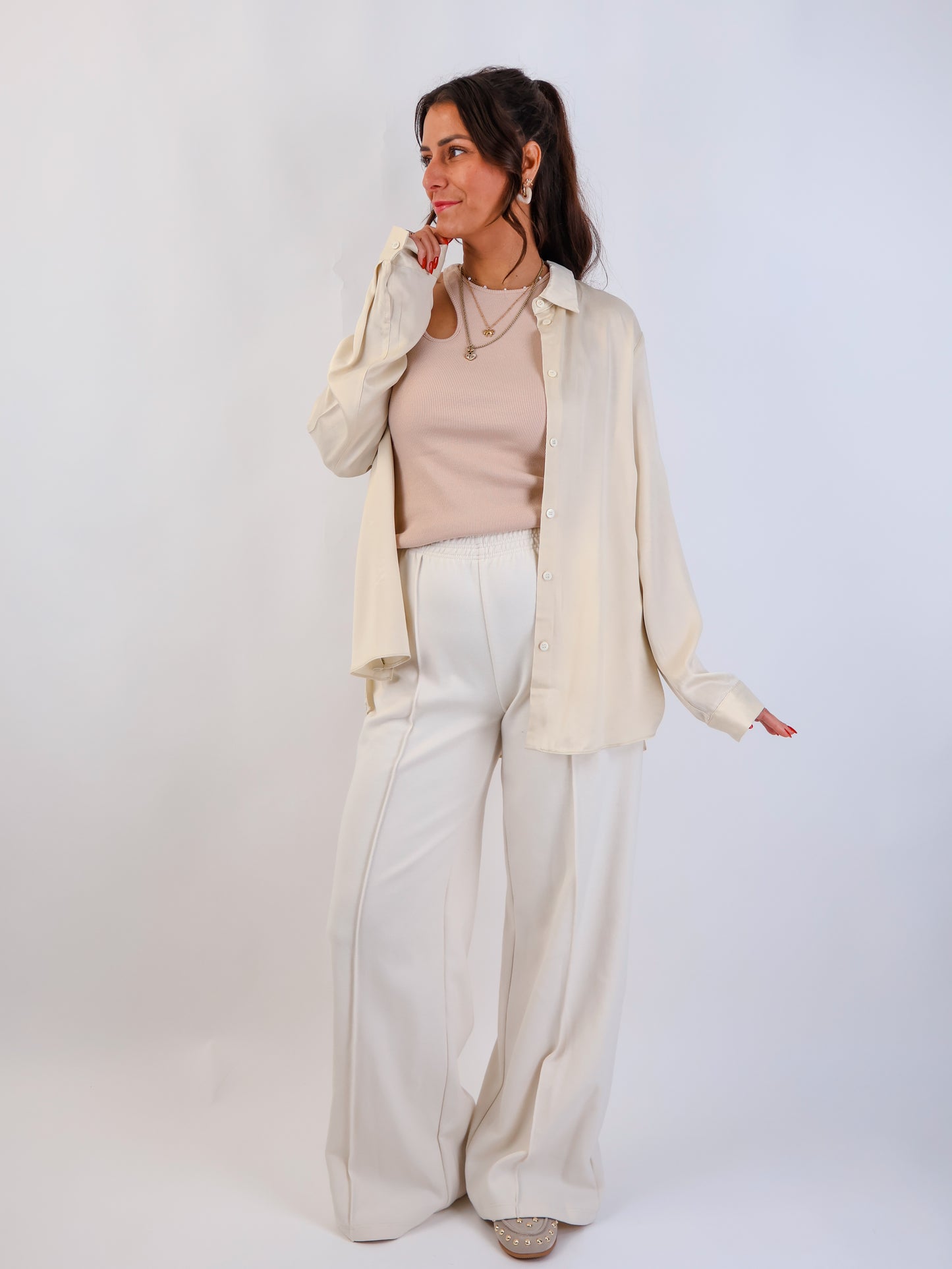 Seidenbluse Creme