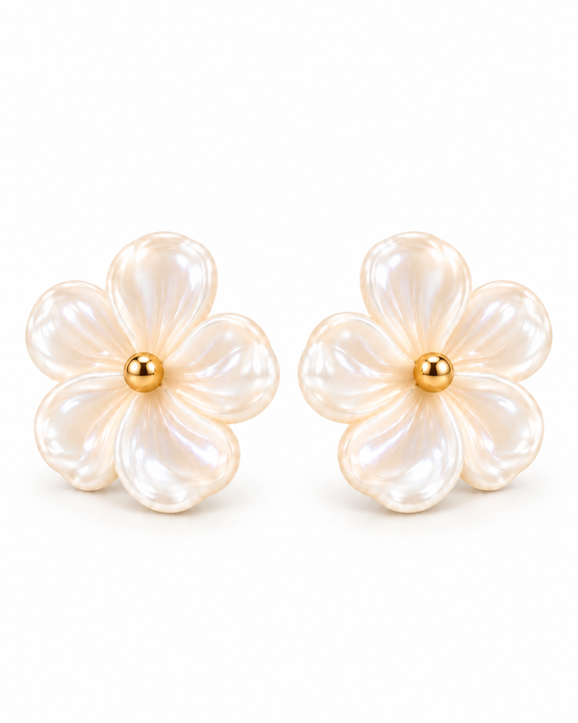 Ohrringe „Pearl Blossom“ – Gold