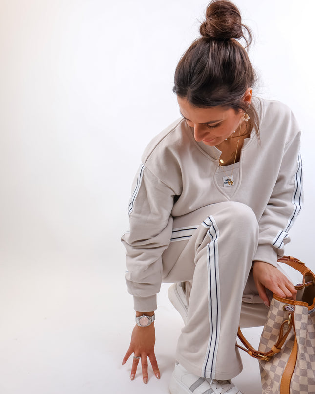 Smith&Soul Sweatpants with side Stripes Sand