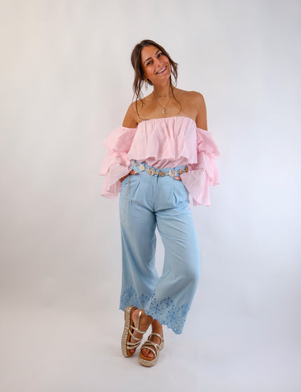 Flared Offshoulder Top Rosé