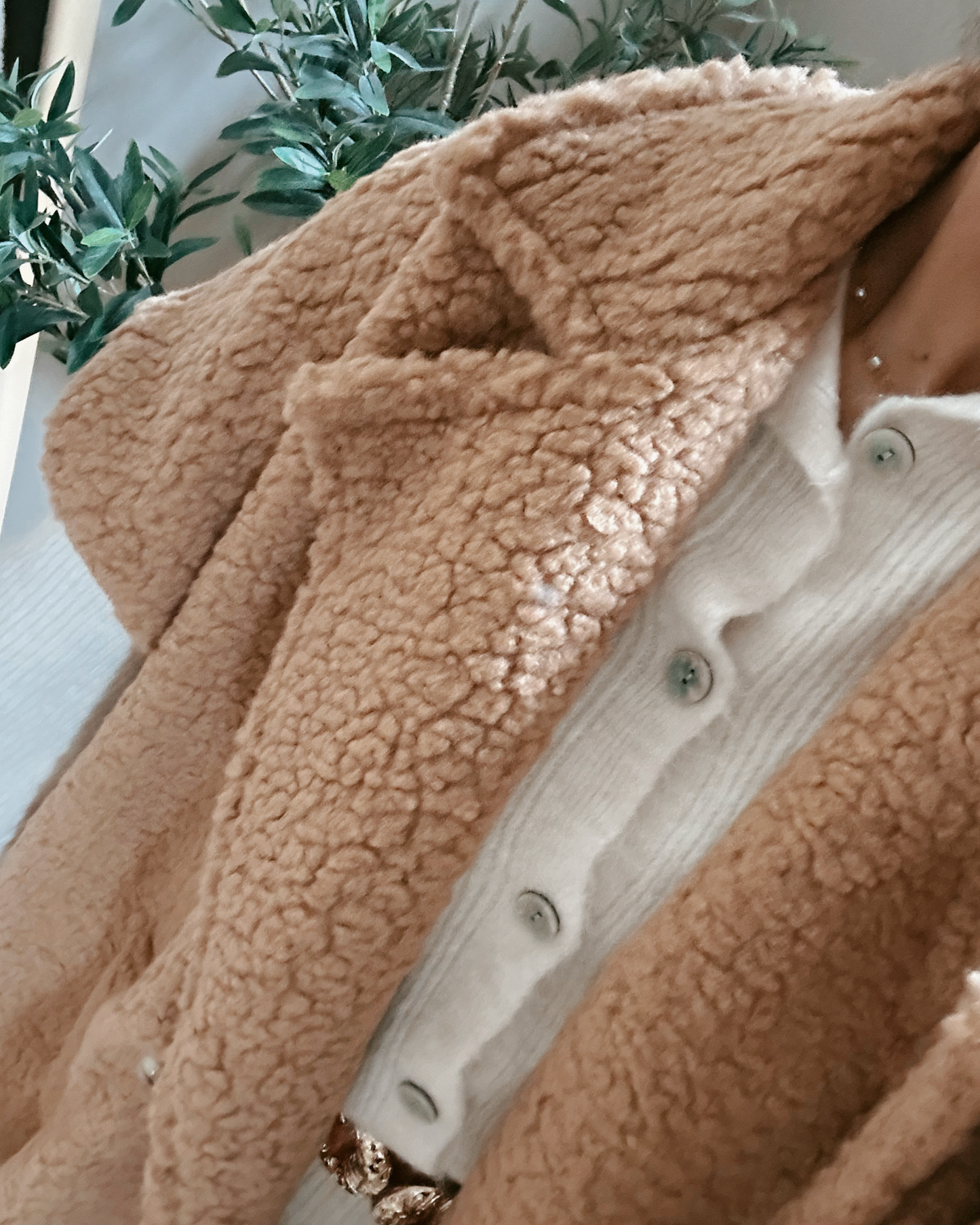 Oversize Kuschelweste Camel