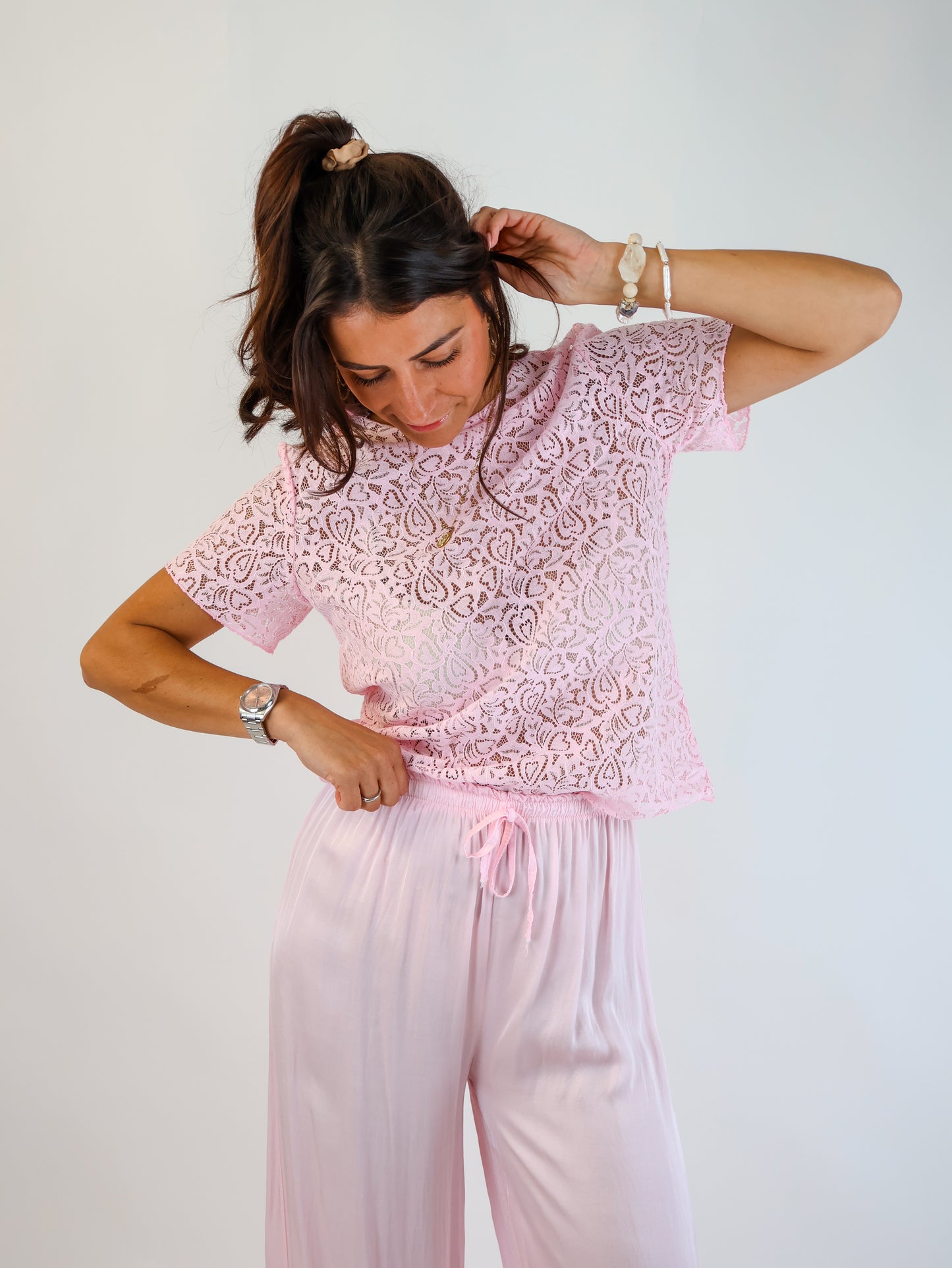 Alma Spitzenshirt Rosa