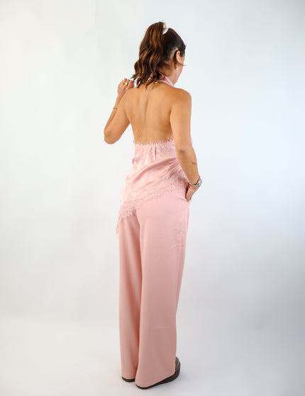 asymmetrisches Spitzentop in Blush