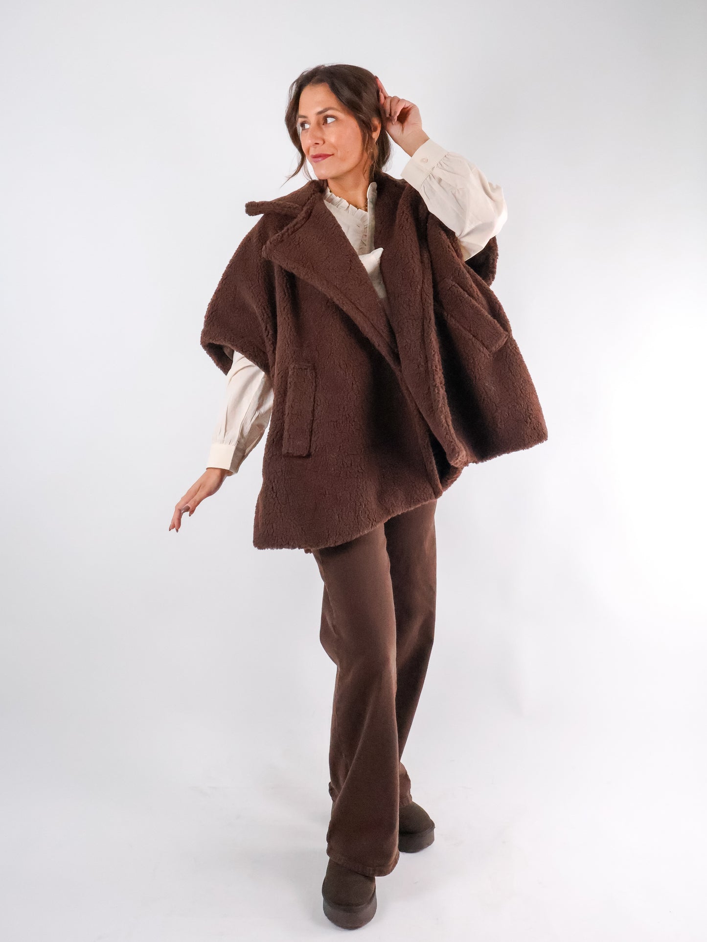 Oversize Kuschelweste Coffee