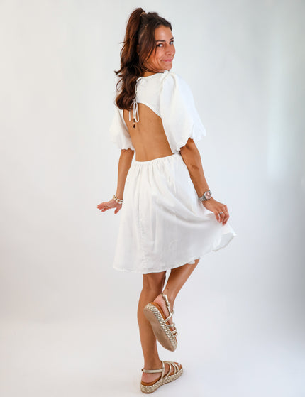 Pretty Little Leinenkleid Offwhite