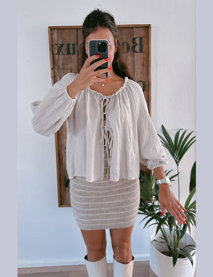 Isi Musselinbluse Taupe
