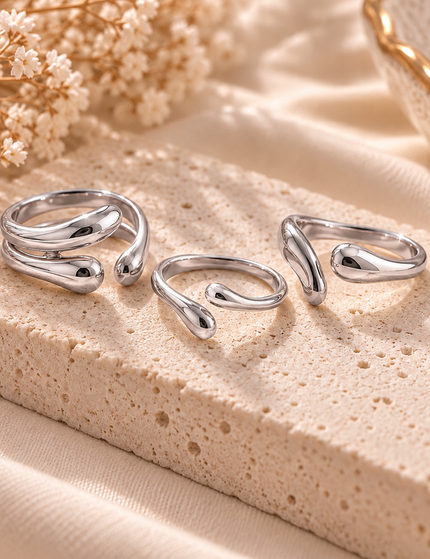 Ring-Set Silver Flow