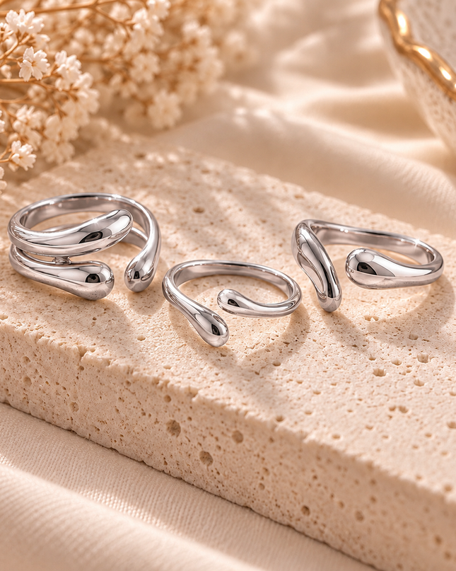 Ring-Set Silver Flow