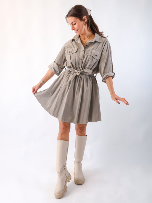 Kord Kleid Taupe