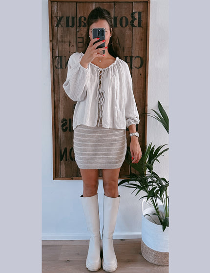 Isi Musselinbluse Taupe