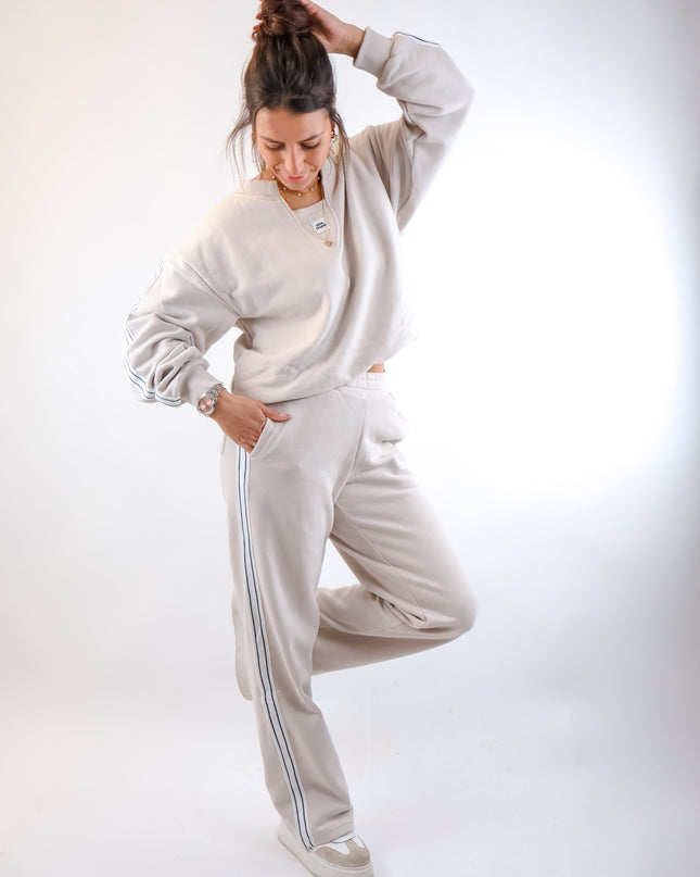 Smith&Soul Sweatpants with side Stripes Sand