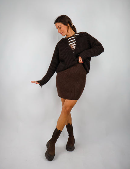 Smith&Soul Hairy Raglan Cardigan Dark Choc