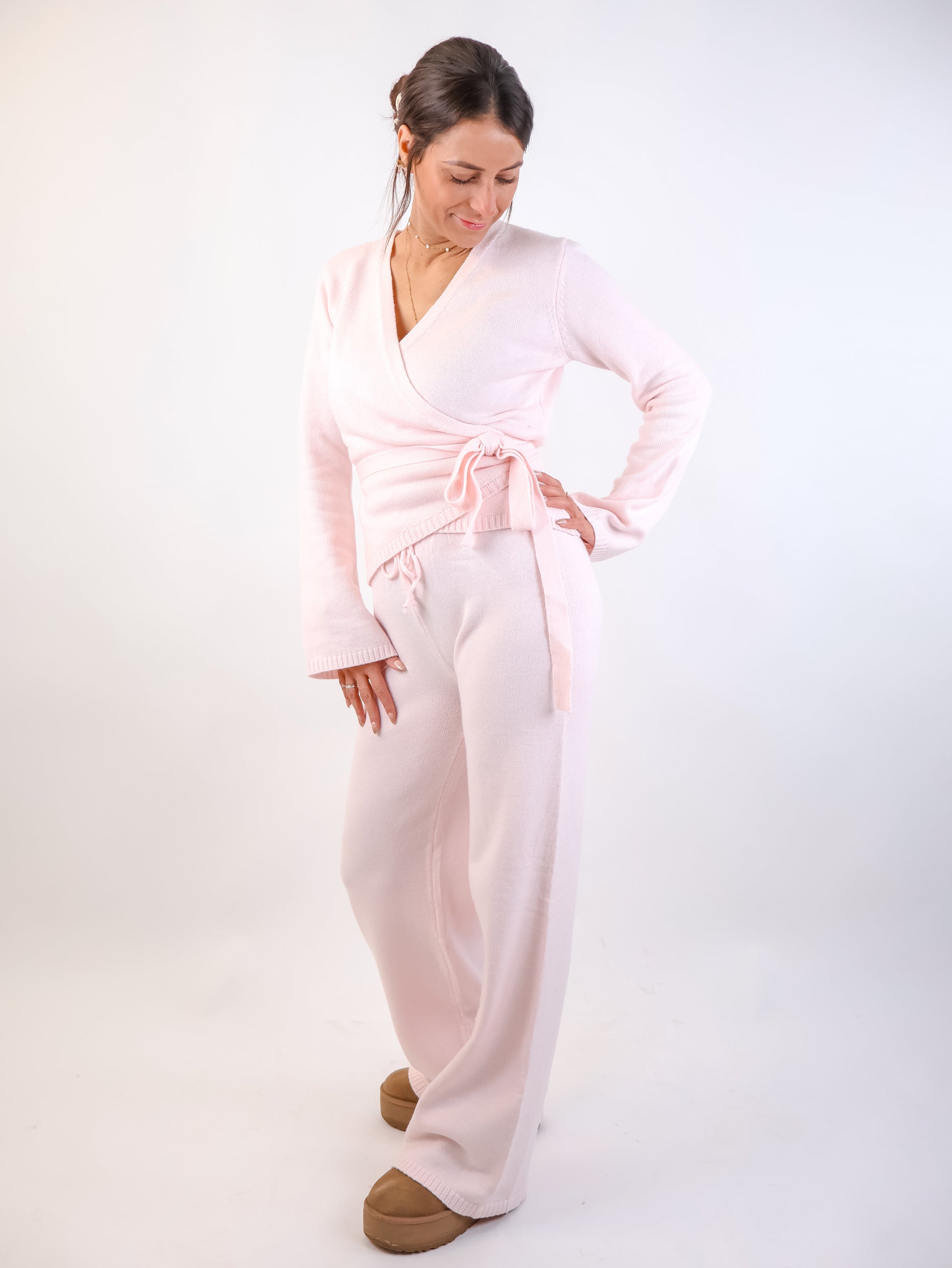 Soft Knot Cardigan Rosé