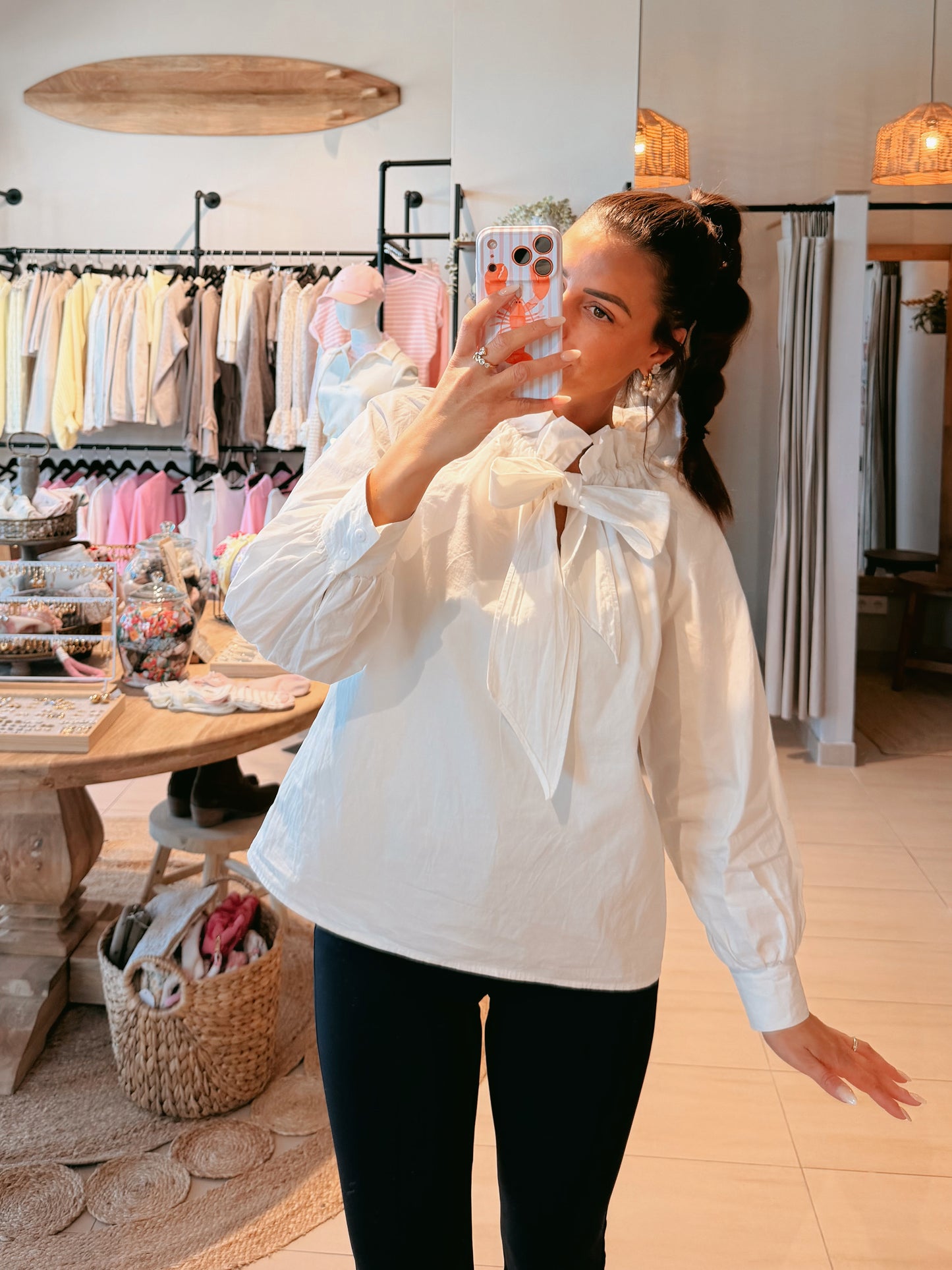 Bow Bluse Weiß