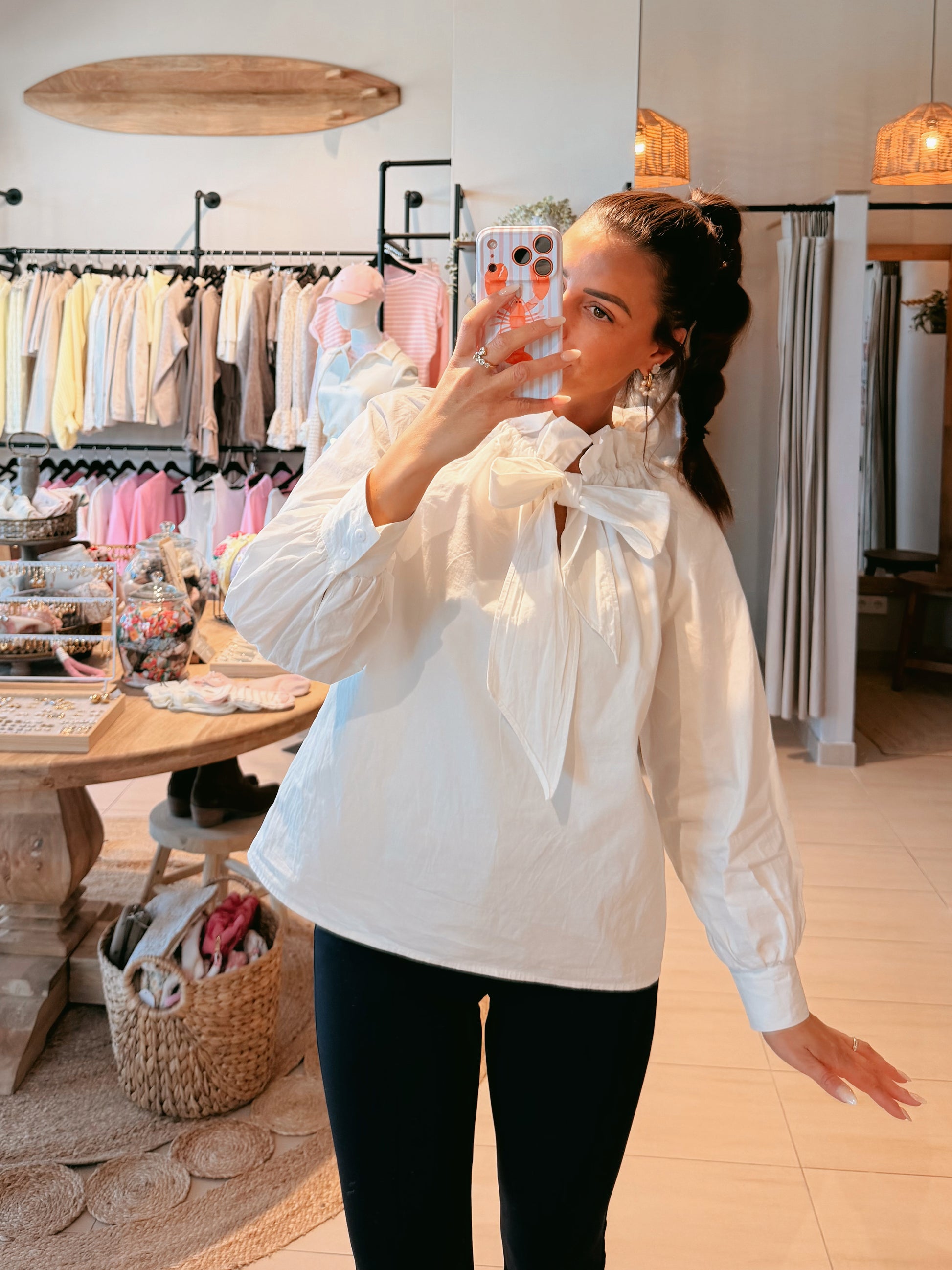 Bow Bluse Weiß