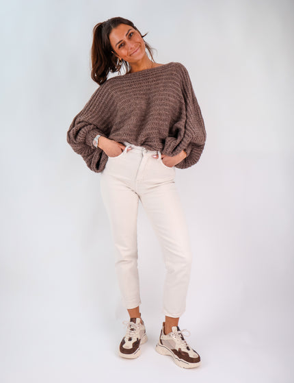 Strickponcho Marron
