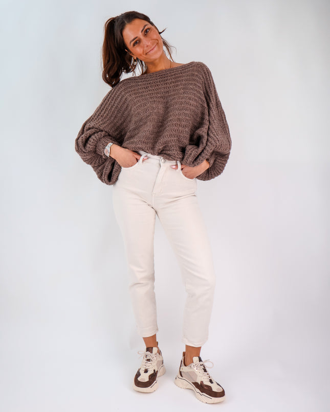 Strickponcho Marron