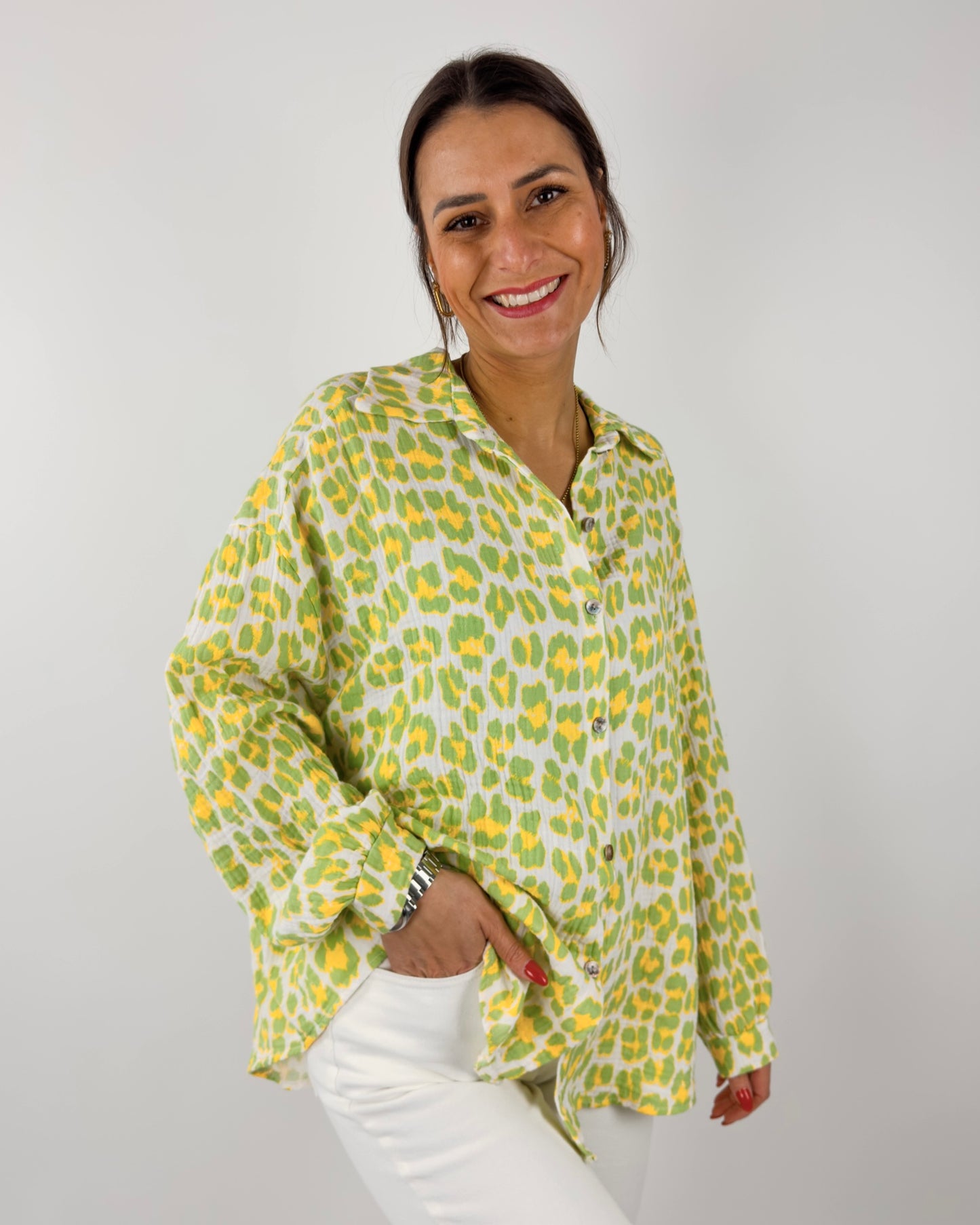 Julia Leo Musselin Bluse Citrus