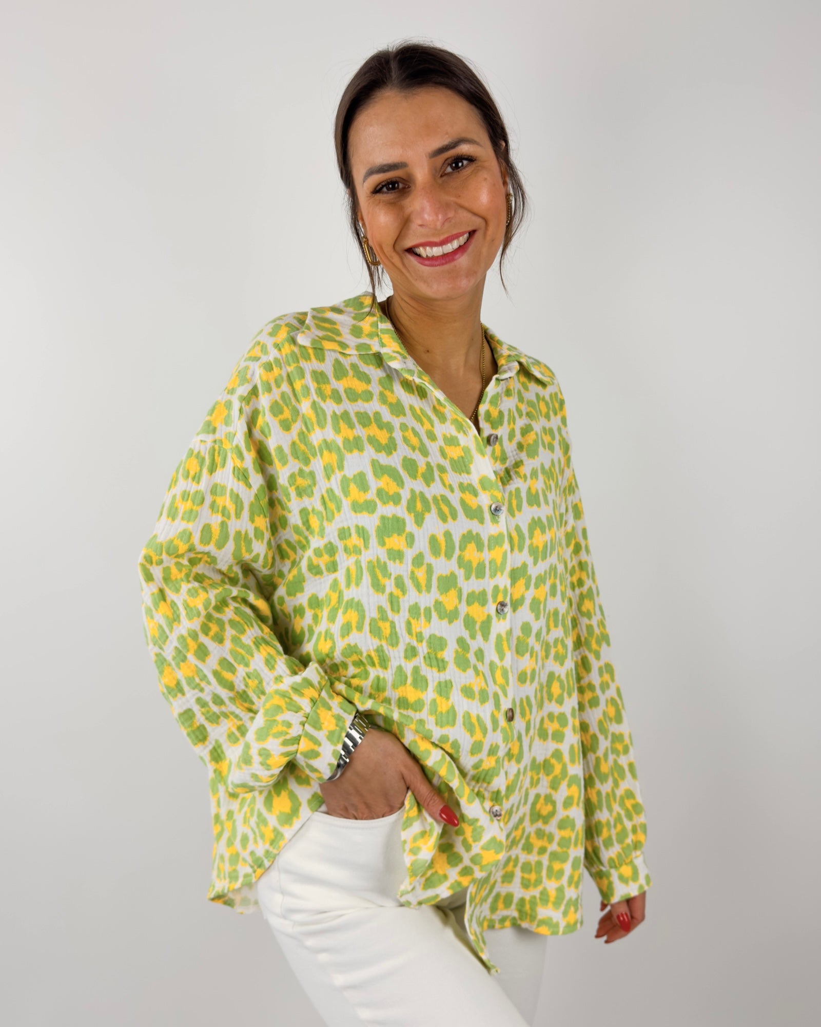 Julia Leo Musselin Bluse Citrus