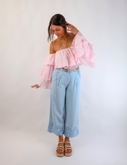 Flared Offshoulder Top Rosé