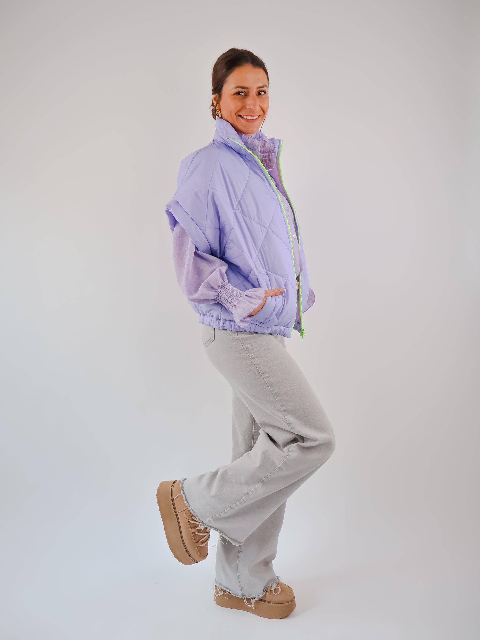 Oversize Weste Flieder